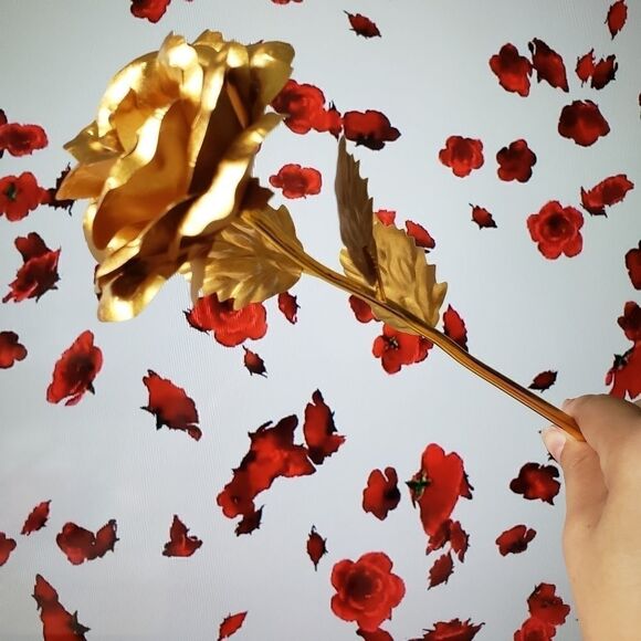 24K Gold Plated Rose Foil Flower Gift Valentine's Birthday Lover NWT - Picture 5 of 11